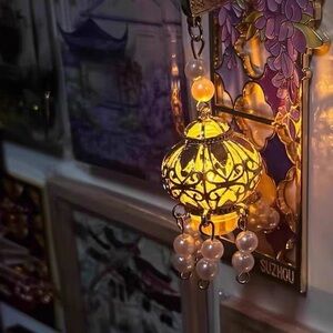 Suzhou culture creative wisteria lantern & wisteria window fridge magnet souv